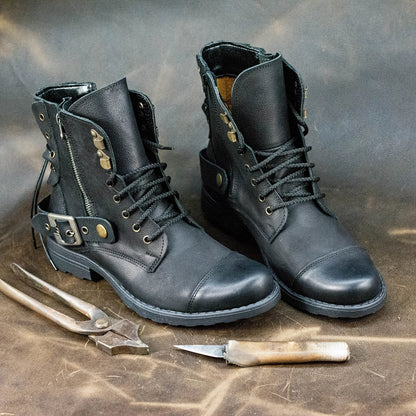 Sztyblety męskie skórzane czarne – Maron | Jordan Handmade Shoes