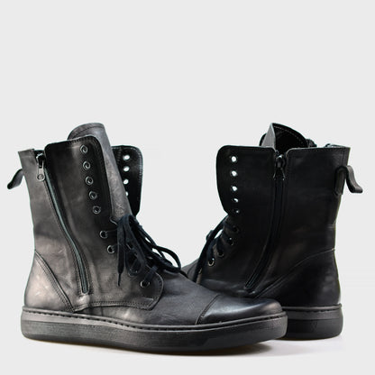 Skórzane męskie wysokie czarne buty – Liam | Jordan Handmade Shoes – zdjęcie 4
