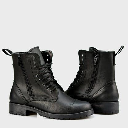 Czarne damskie skórzane botki – Ella | Jordan Handmade Shoes