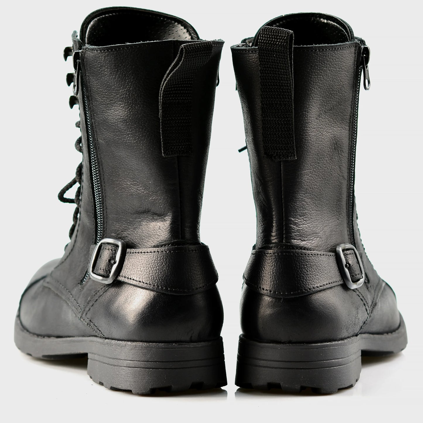 Skórzane męskie wysokie czarne sztyblety - Noah | Jordan Handmade Shoes