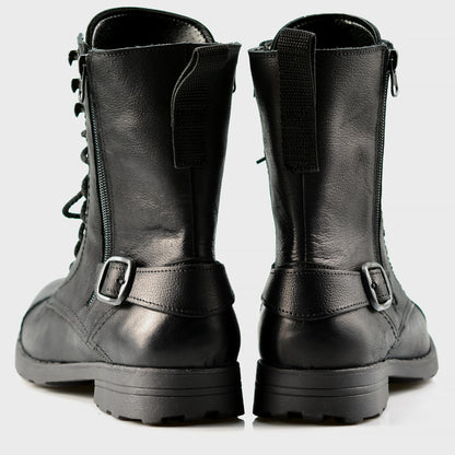 Skórzane męskie wysokie czarne sztyblety - Noah | Jordan Handmade Shoes