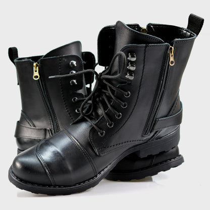 Czarne skórzane buty motocyklowe męskie – Ryan | Jordan Handmade Shoes