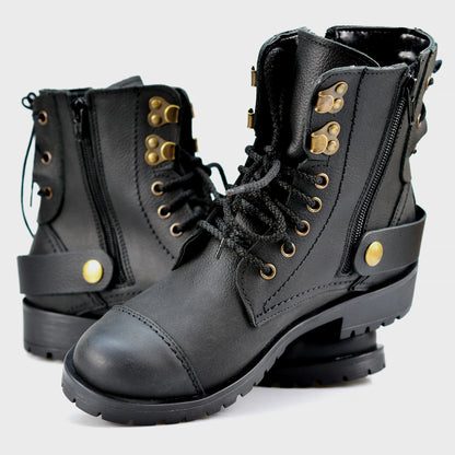 Czarne damskie skórzane botki – Mora | Jordan Handmade Shoes