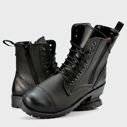 Czarne damskie skórzane botki – Ella | Jordan Handmade Shoes