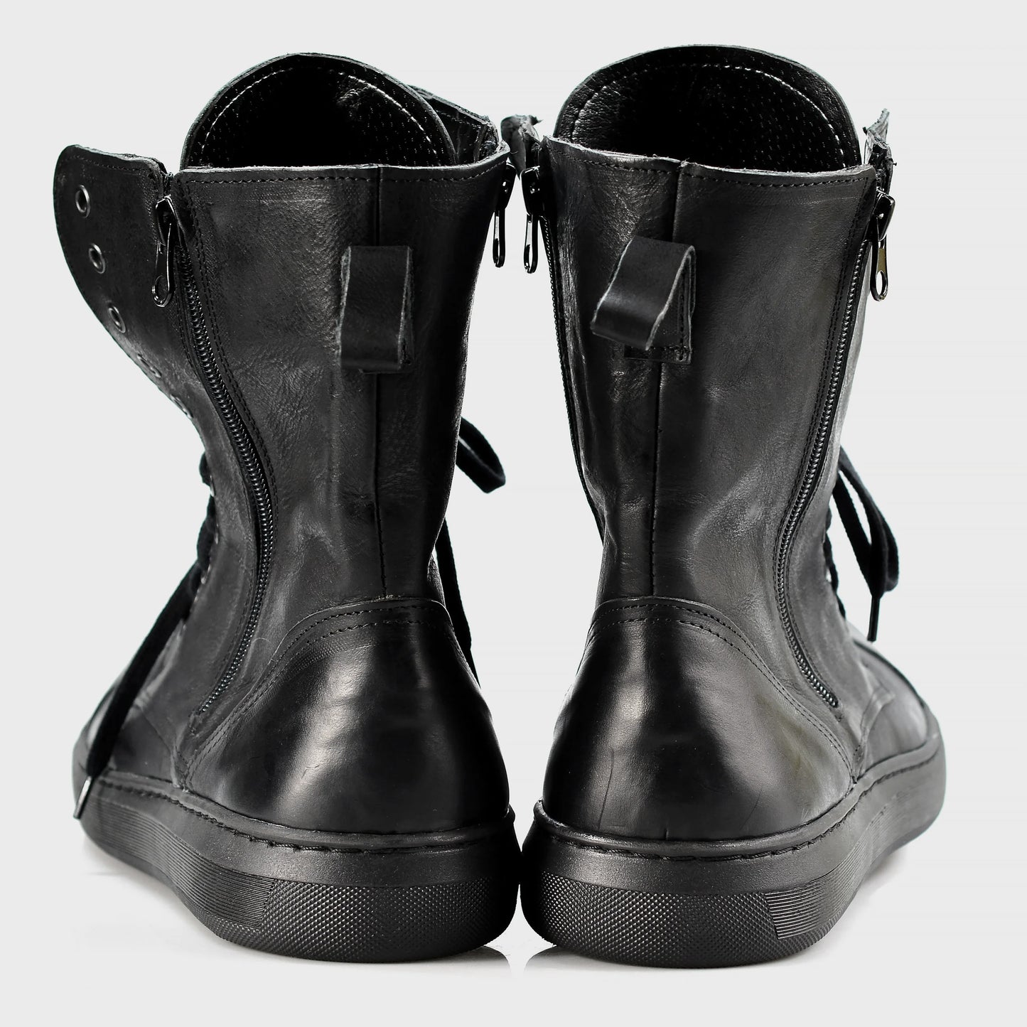 Skórzane męskie wysokie czarne buty – Liam | Jordan Handmade Shoes – zdjęcie 5