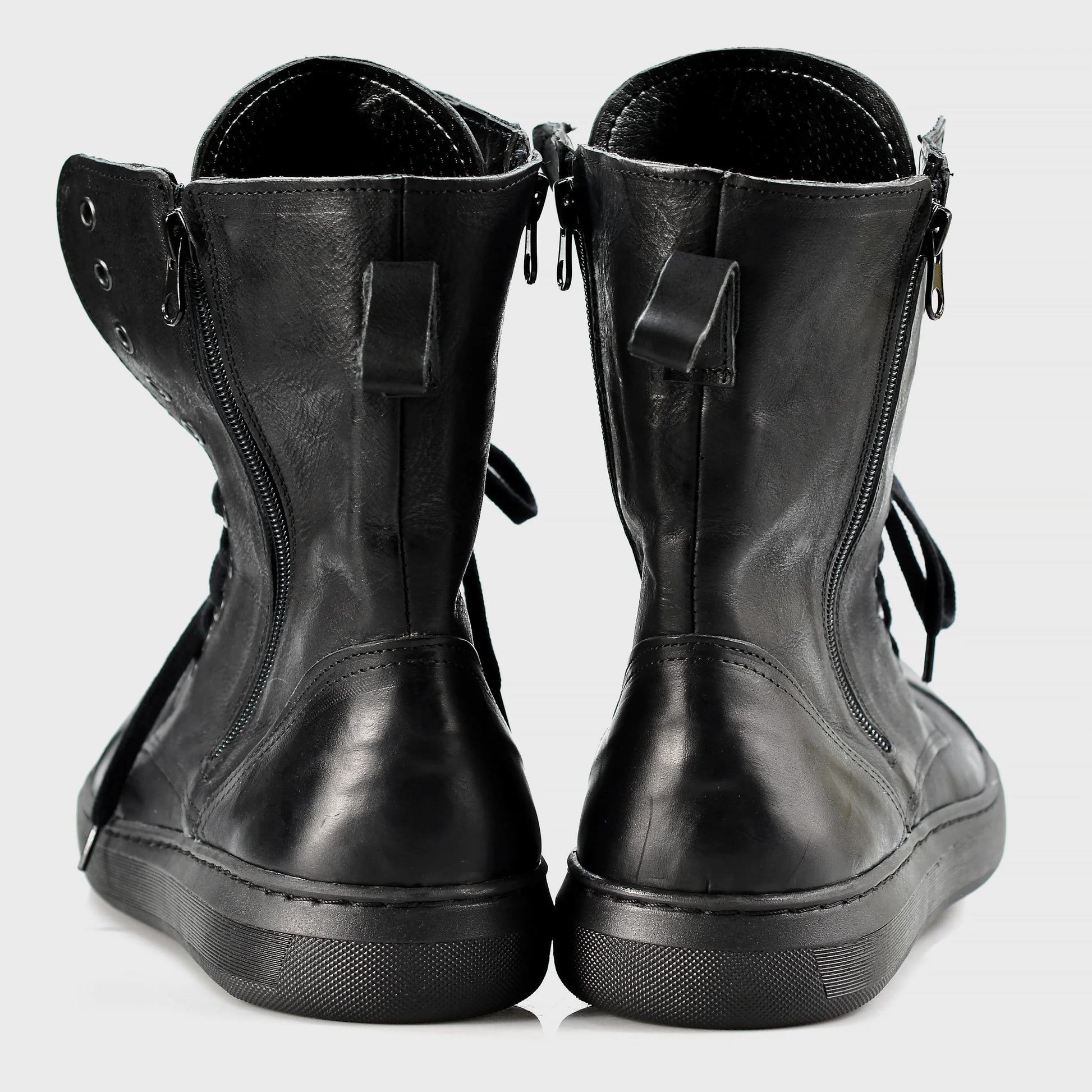 Skórzane męskie wysokie czarne buty – Liam | Jordan Handmade Shoes – zdjęcie 5
