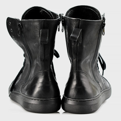 Skórzane męskie wysokie czarne buty – Liam | Jordan Handmade Shoes – zdjęcie 5