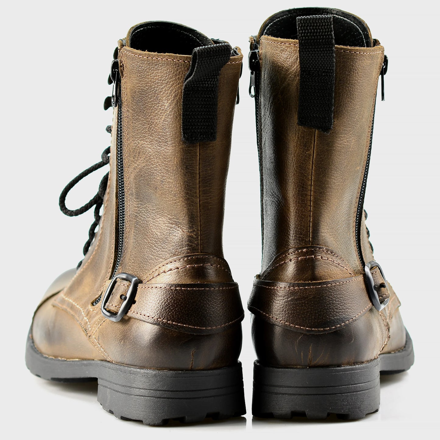 Skórzane męskie wysokie brązowe sztyblety - Noah | Jordan Handmade Shoes