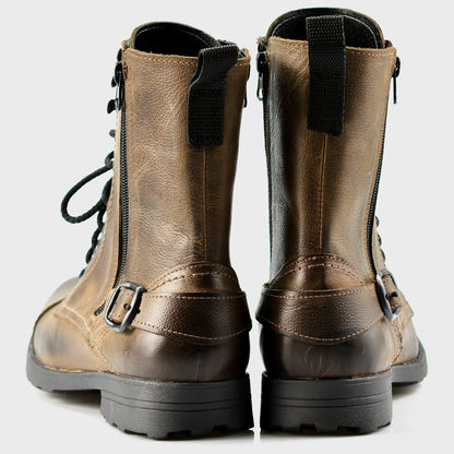 Skórzane męskie wysokie brązowe sztyblety - Noah | Jordan Handmade Shoes