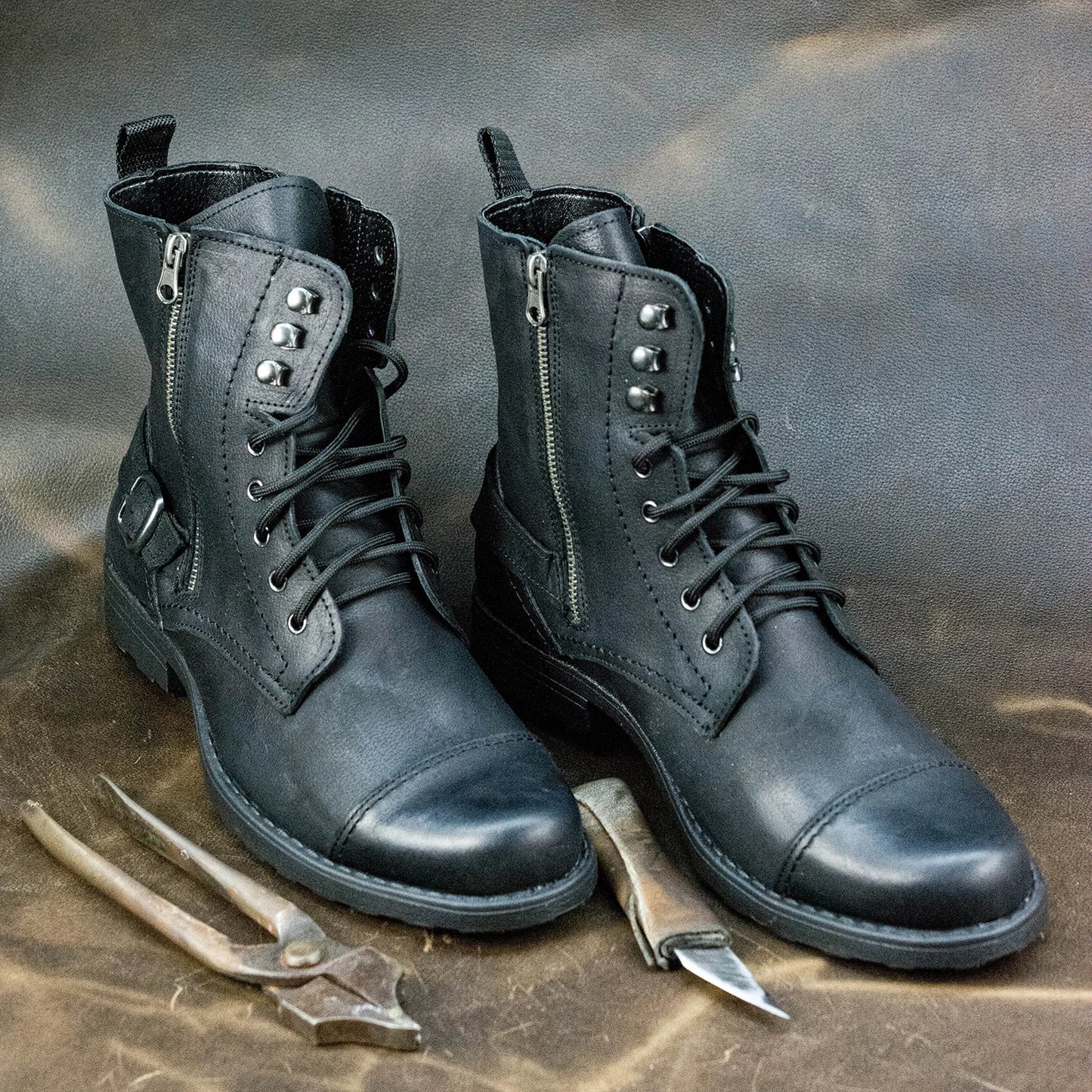 Sztyblety męskie skórzane czarne – Alex | Jordan Handmade Shoes