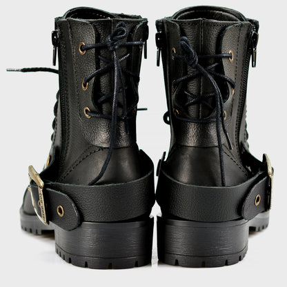 Czarne damskie skórzane botki – Mora | Jordan Handmade Shoes