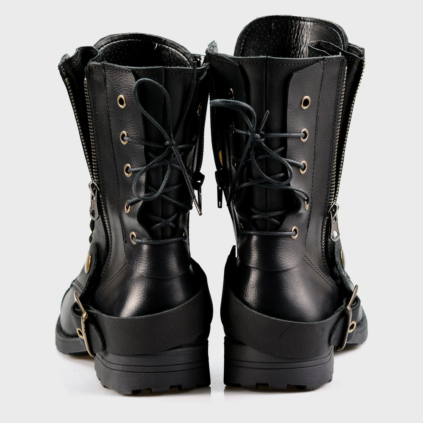 Czarne skórzane buty motocyklowe męskie – Sonny | Jordan Handmade Shoes