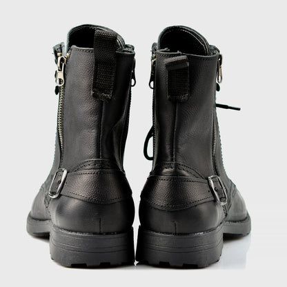 Czarne skórzane buty motocyklowe męskie – Blake | Jordan Handmade Shoes