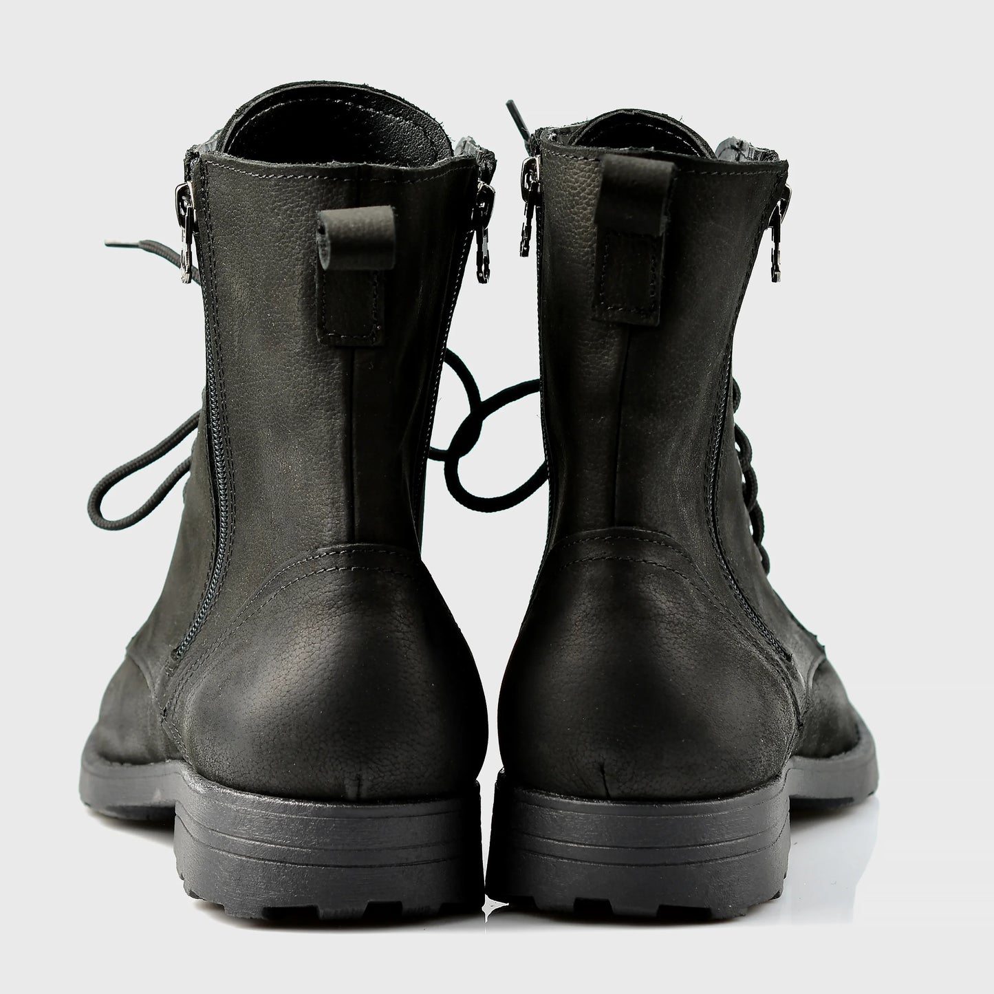 Czarne skórzane buty motocyklowe męskie – Classic | Jordan Handmade Shoes