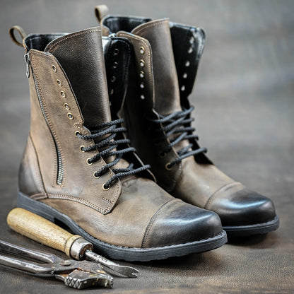 Skórzane męskie wysokie brązowe sztyblety – Landon | Jordan Handmade Shoes – zdjęcie 6