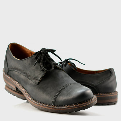 Czarne skórzane półbuty męskie – Mauro | Jordan Handmade Shoes