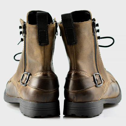 Brązowe skórzane buty motocyklowe męskie – Blake | Jordan Handmade Shoes