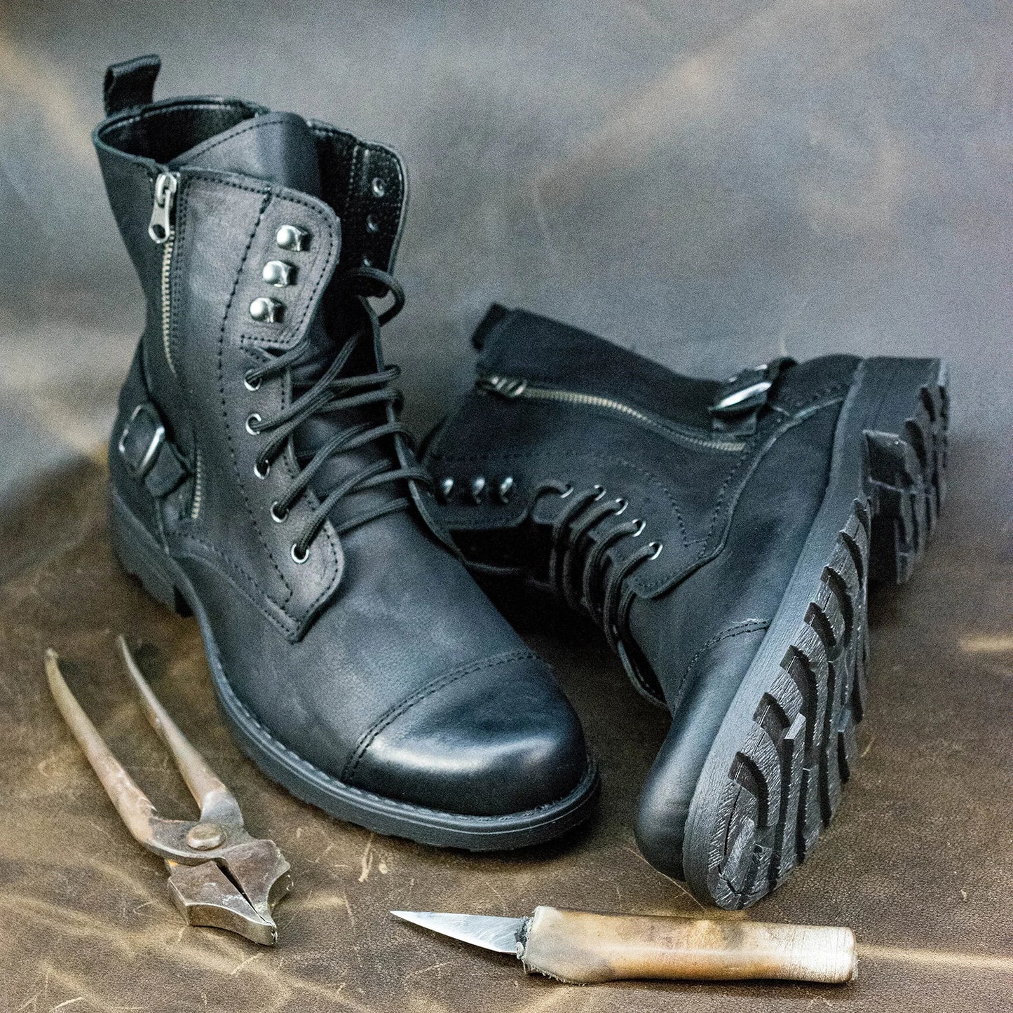 Sztyblety męskie skórzane czarne – Alex | Jordan Handmade Shoes