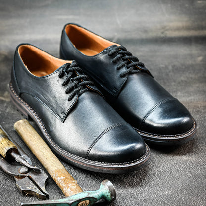 Czarne skórzane półbuty męskie – Dante | Jordan Handmade Shoes