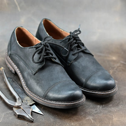 Czarne skórzane półbuty męskie – Mauro | Jordan Handmade Shoes