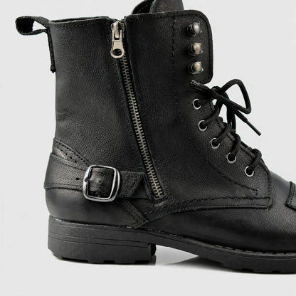 Czarne buty motocyklowe męskie skórzane - Blake