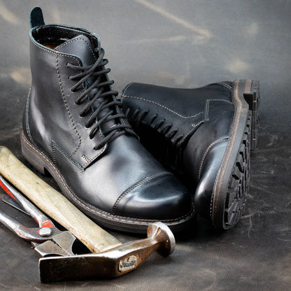 Sztyblety męskie skórzane czarne – Classic | Jordan Handmade Shoes