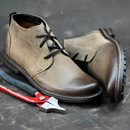 Sztyblety męskie skórzane brązowe – Hawk | Jordan Handmade Shoes