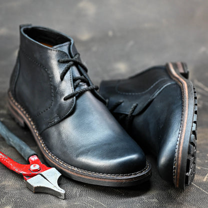 Sztyblety męskie skórzane czarne – Hawk | Jordan Handmade Shoes – zdjęcie 7