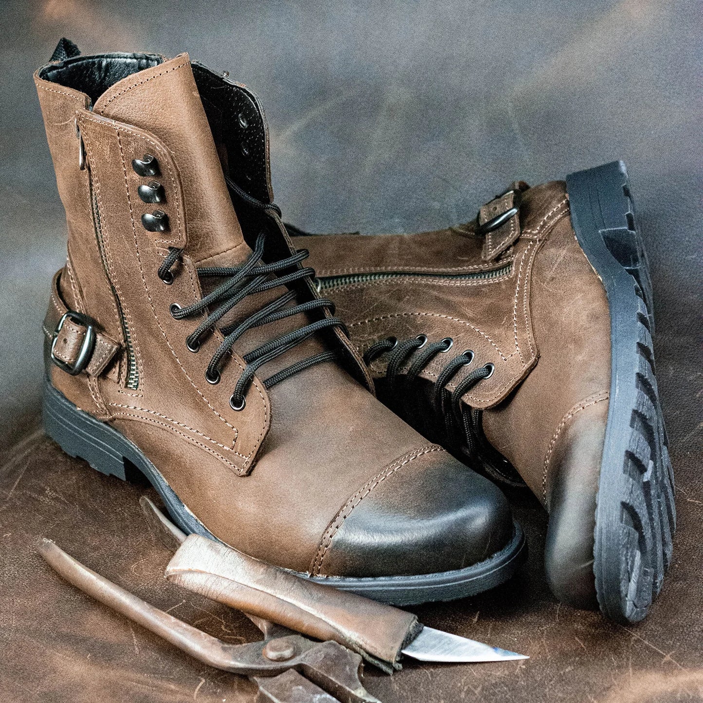 Sztyblety męskie skórzane brązowe – Alex | Jordan Handmade Shoes