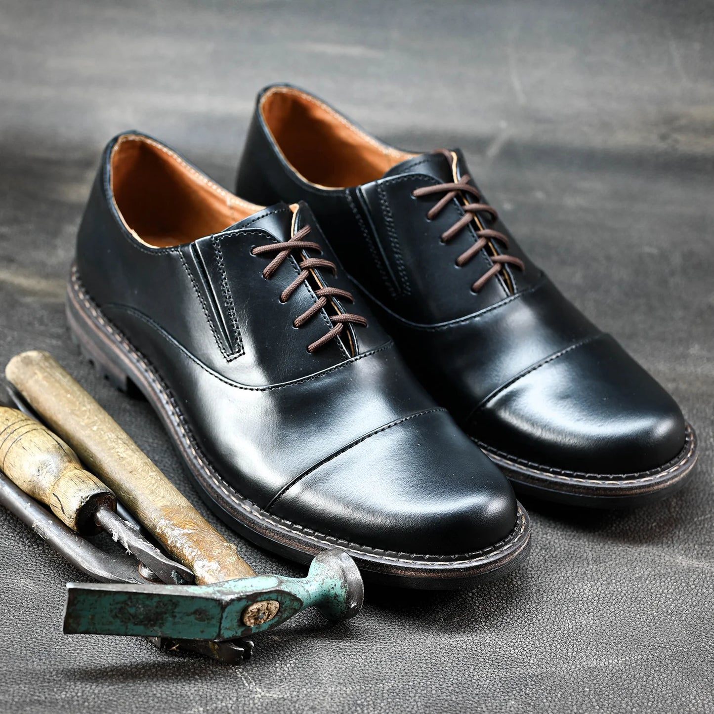 Czarne skórzane półbuty męskie – Enzo | Jordan Handmade Shoes