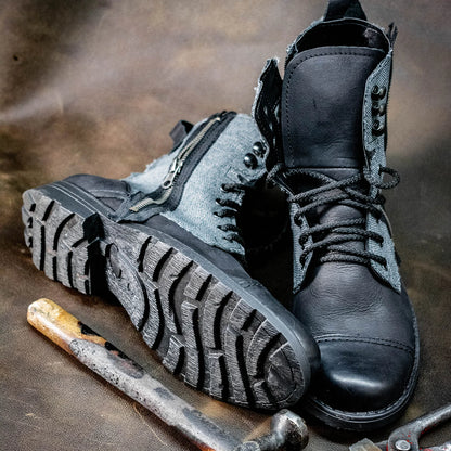 Sztyblety męskie skórzane czarne – Linen | Jordan Handmade Shoes