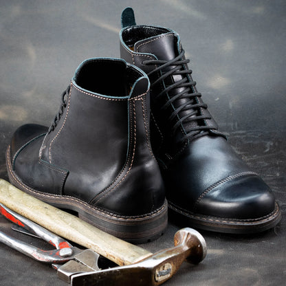 Sztyblety męskie skórzane czarne – Classic | Jordan Handmade Shoes