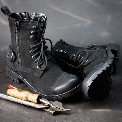 Czarne damskie skórzane botki – Aria | Jordan Handmade Shoes