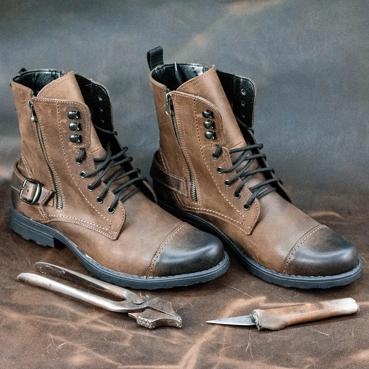 Sztyblety męskie skórzane brązowe – Alex | Jordan Handmade Shoes