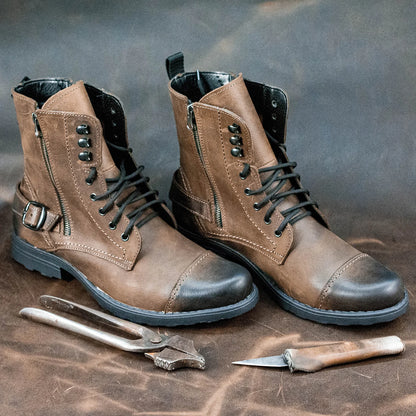 Sztyblety męskie skórzane brązowe – Alex | Jordan Handmade Shoes