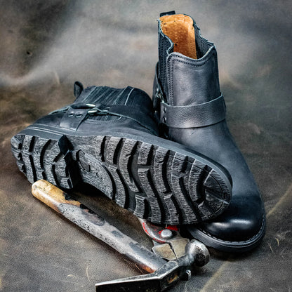 Kowbojki męskie skórzane czarne – Aston | Jordan Handmade Shoes