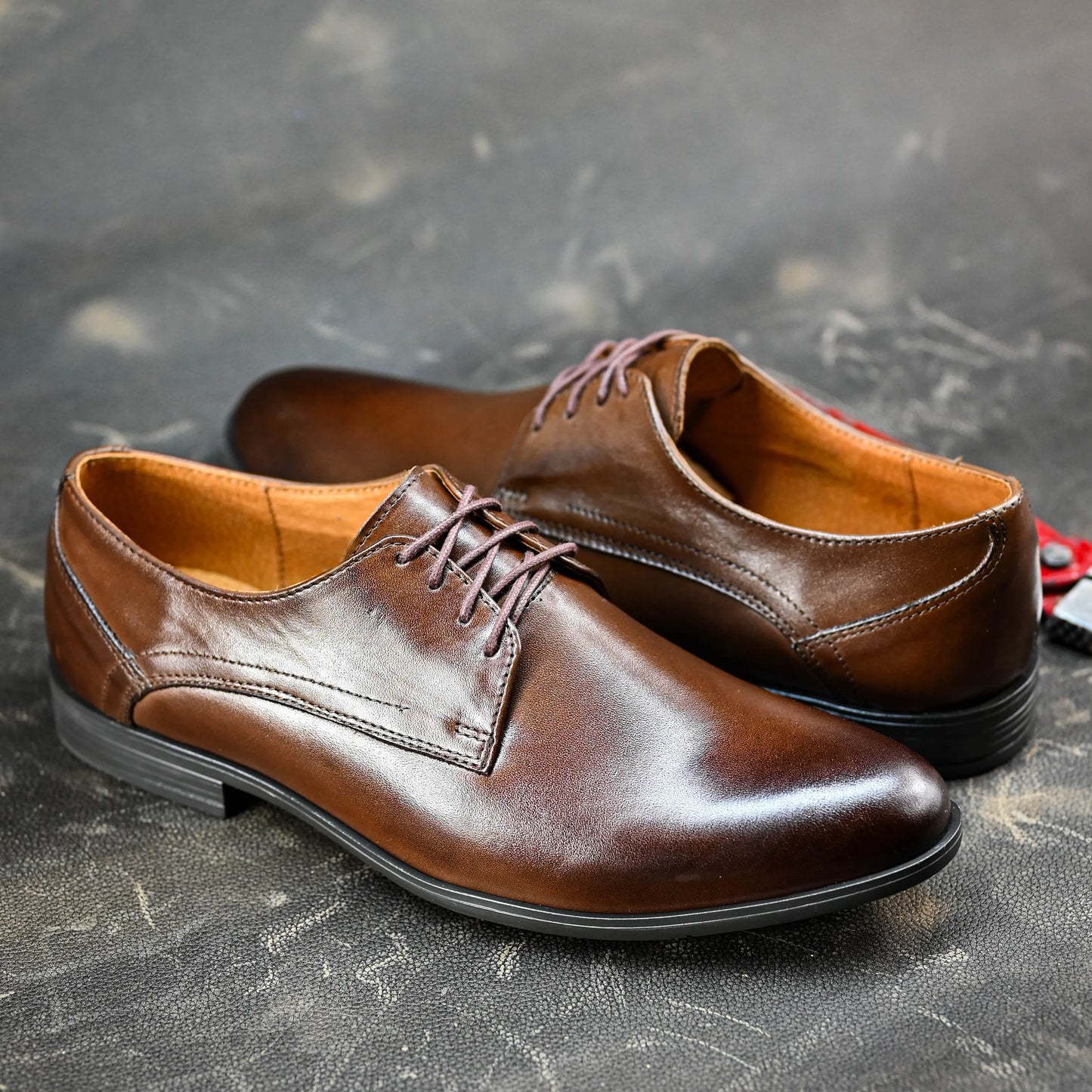 Brązowe skórzane półbuty męskie – Milano | Jordan Handmade Shoes