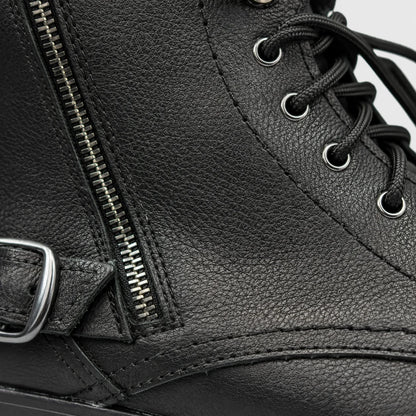 Czarne buty motocyklowe męskie skórzane - Blake