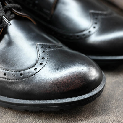 Czarne skórzane brogsy męskie – Oxford Ridge | Jordan Handmade Shoes