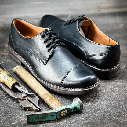 Czarne skórzane półbuty męskie – Dante | Jordan Handmade Shoes