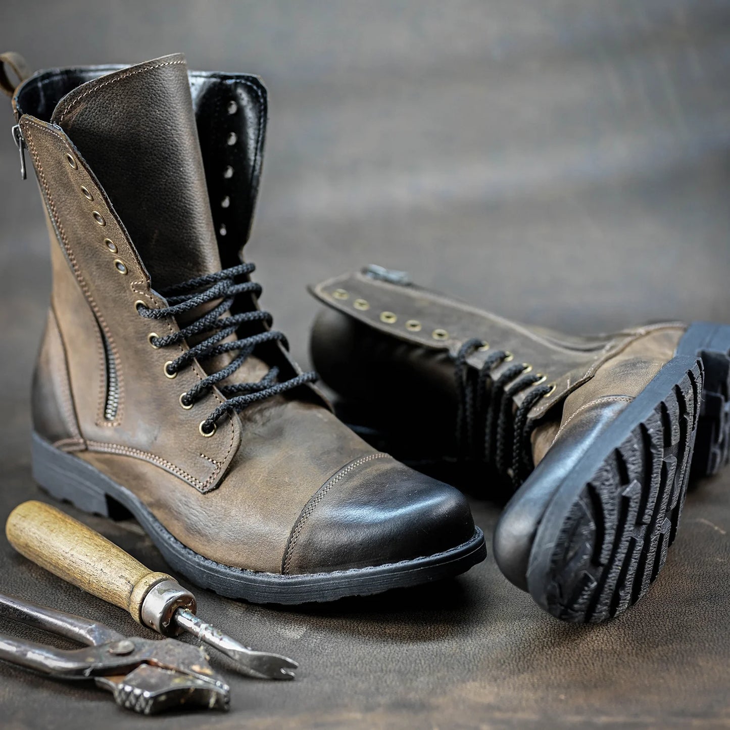 Skórzane męskie wysokie brązowe sztyblety – Landon | Jordan Handmade Shoes – zdjęcie 8