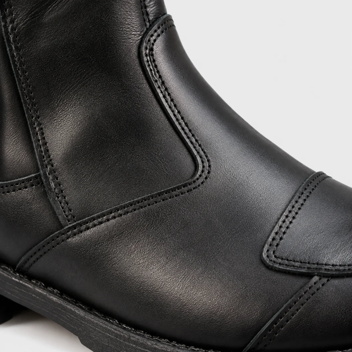 Czarne skórzane buty motocyklowe męskie - Bruce