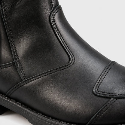 Czarne skórzane buty motocyklowe męskie - Bruce