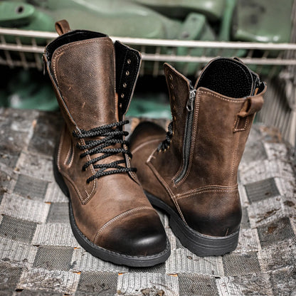 Skórzane męskie wysokie brązowe sztyblety – Landon | Jordan Handmade Shoes – zdjęcie 9