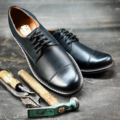 Czarne skórzane półbuty męskie – Dante | Jordan Handmade Shoes