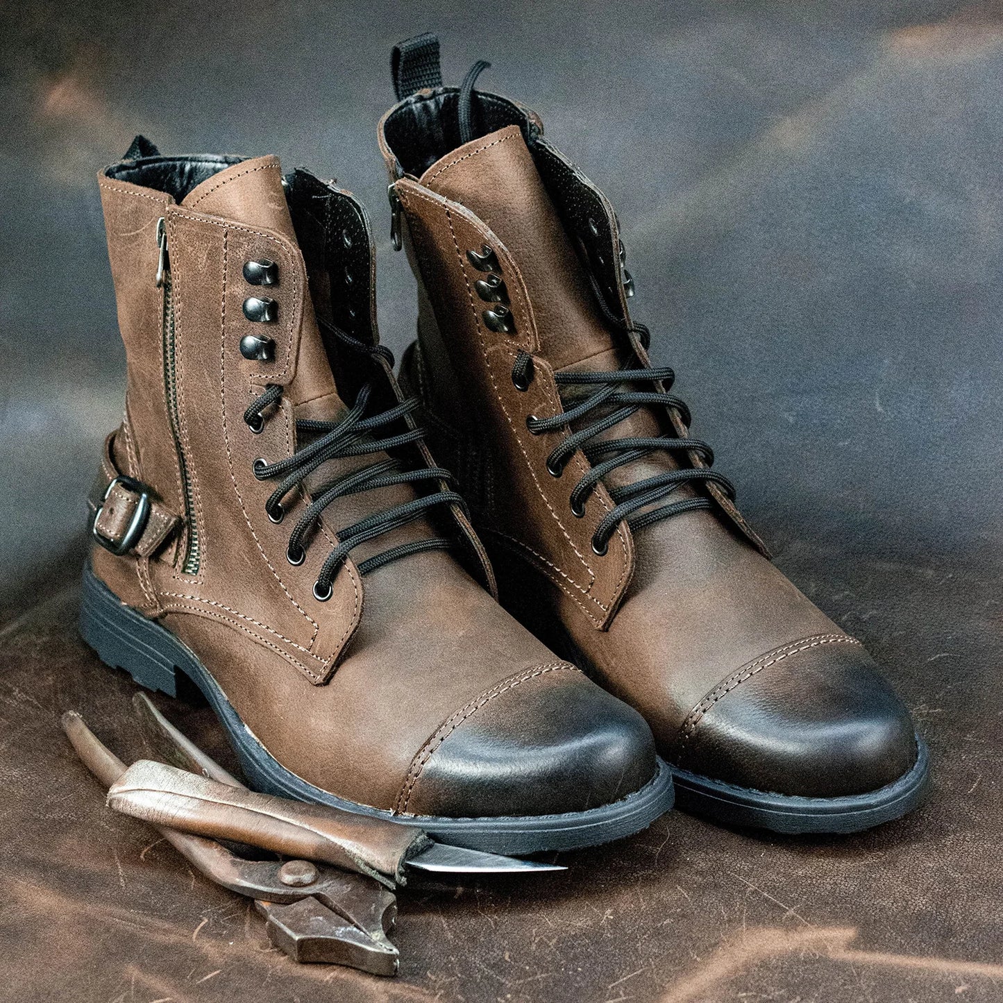 Sztyblety męskie skórzane brązowe – Alex | Jordan Handmade Shoes