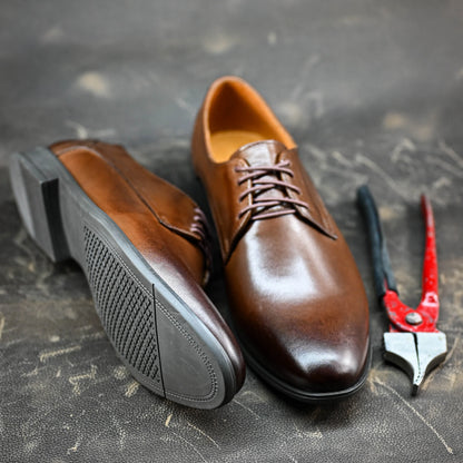 Brązowe skórzane półbuty męskie – Milano | Jordan Handmade Shoes