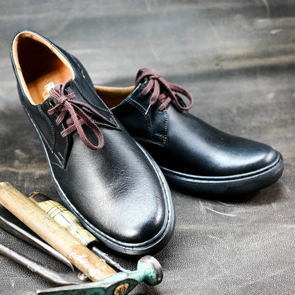Czarne skórzane półbuty męskie – Luca | Jordan Handmade Shoes