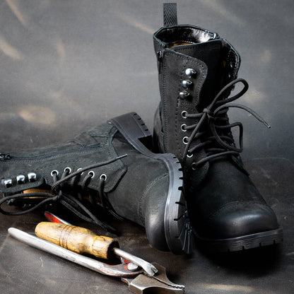 Czarne damskie skórzane botki – Aria | Jordan Handmade Shoes