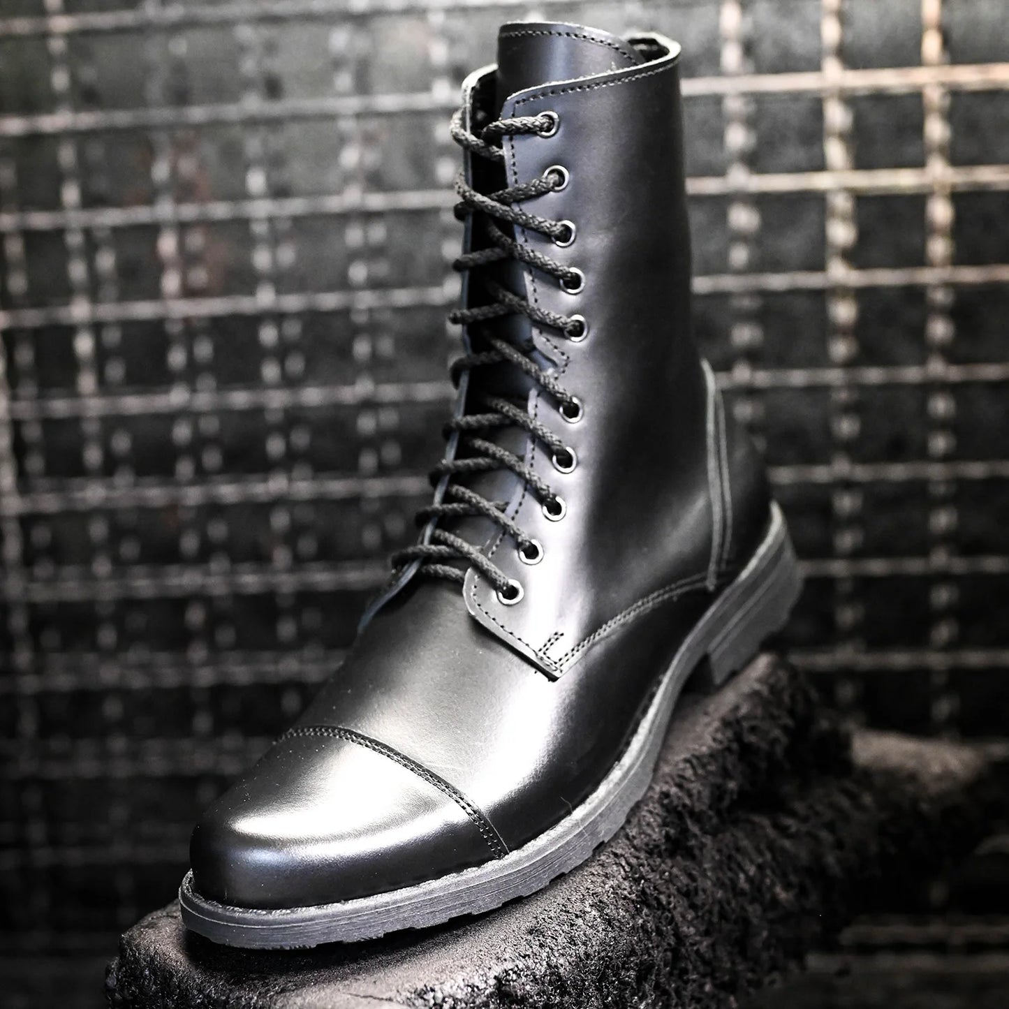 Skórzane męskie wysokie czarne sztyblety - Corvo | Jordan Handmade Shoes